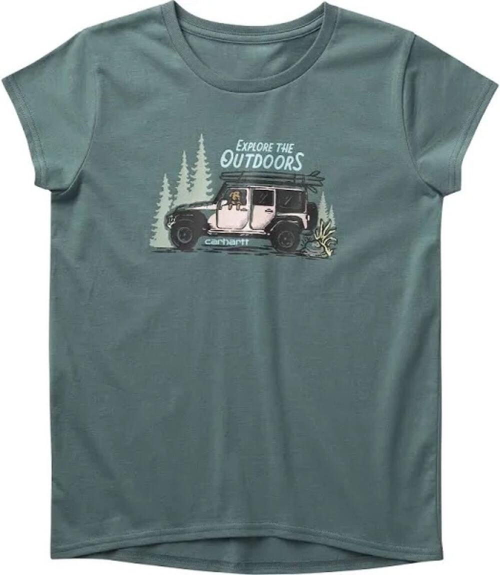 Carhartt Girls' Explore Crew Neck Graphic T-Shirt - Green XL